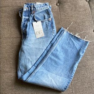 NWT ZARA high waisted, straight leg jeans